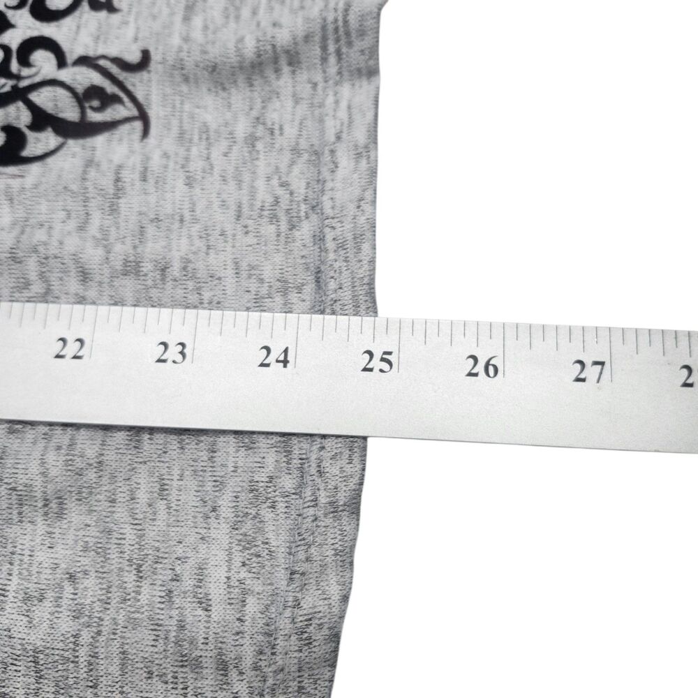 Dressbarn Gothic Scroll Work T-Shirt Womens L Gray Black Tribal Fairy Grunge - Picture 11 of 12